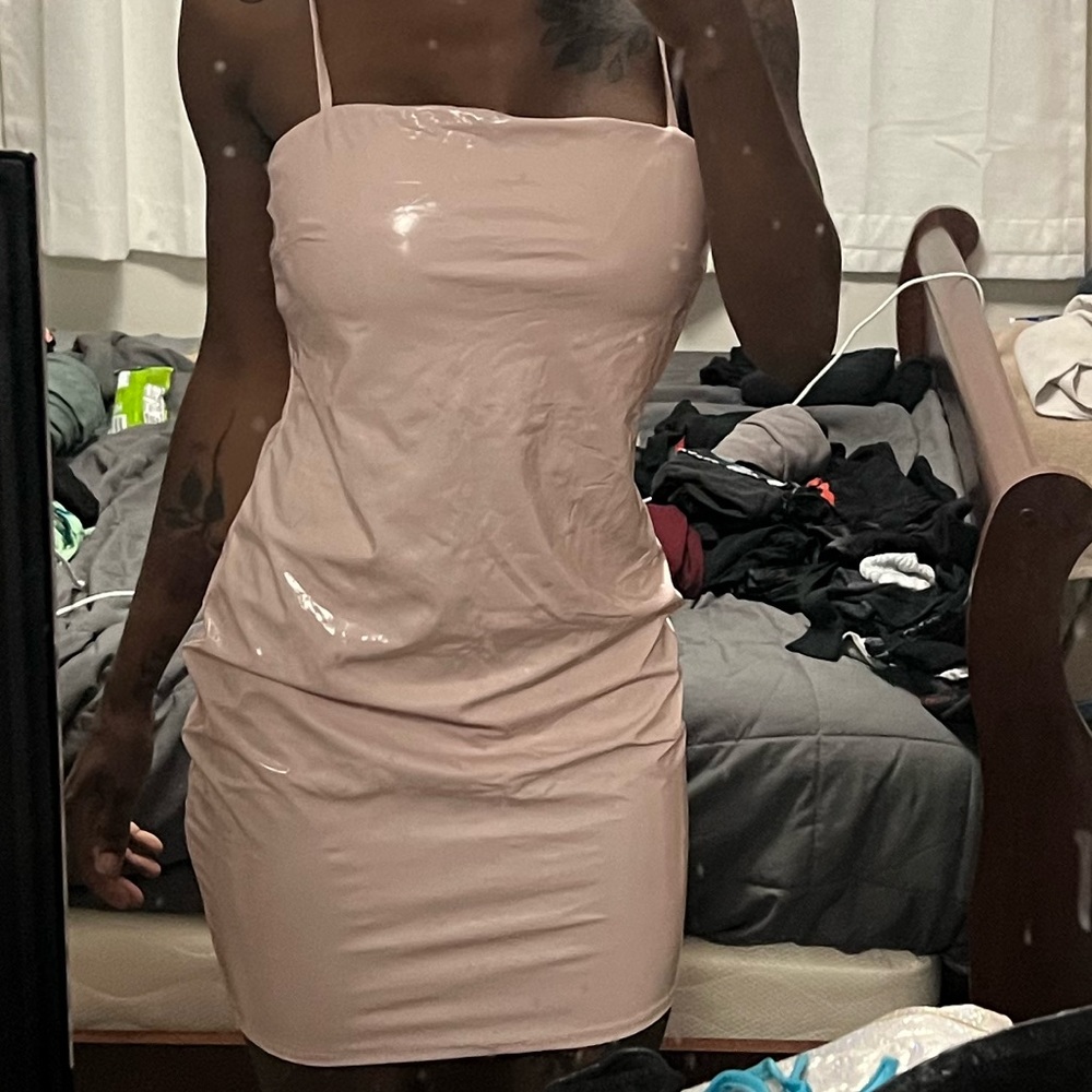 Barbie Pink leather dress